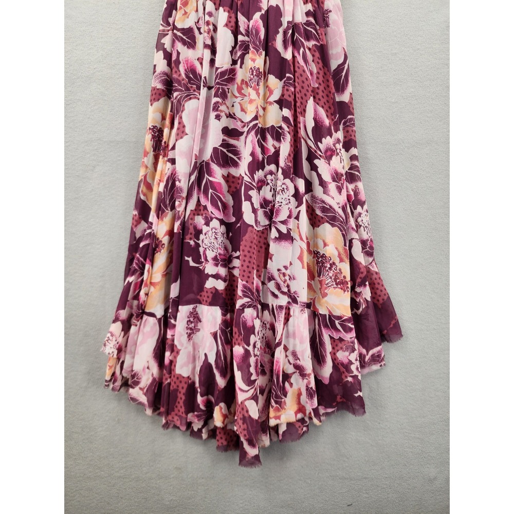Free People Maroon Ros Floral Lace High Low Midi Dress NWT Boho Cottagecore Sz 2 - Picture 10 of 13